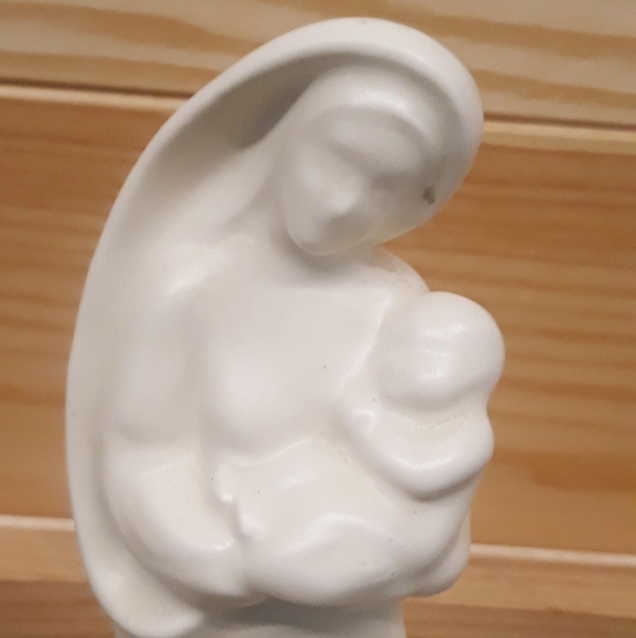 Vintage Ironstone USA Mary and Baby Jesus Standing Holy Water Font / Stoup - Picture 15 of 15